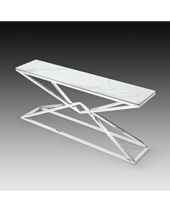 Pyramid Console Table, Ceramic White Gloss | Creative Furniture