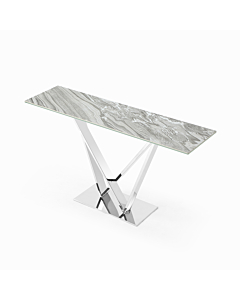 Victory Console Table, Ceramic Gray Gloss | Creative Furniture