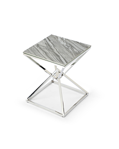 Pyramid End Table, Ceramic Gray Gloss | Creative Furniture