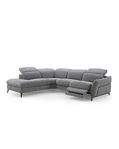 Swan Fabric Sectional with Two Recliners, Wild Dove| Creative Furniture