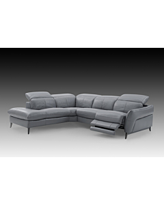 Swan Leather Sectional with Two Recliners, Sleet| Creative Furniture