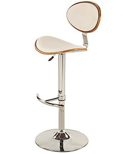 Chintaly 1309 Height Adjustable Bar Stool, White