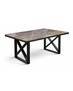 Cortex Kanto Glass Top Solid Wood Dining Table