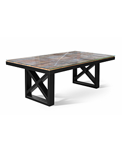 Cortex Kanto-T Glass Top Solid Wood Dining Table