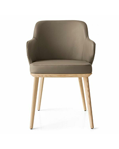 Calligaris Foyer CS-1889 Upholstered Armchair with Wooden Base | Made to Order