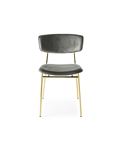Calligaris Fifties Chair with Padded Seat and Back, Metal Frame | Made to Order