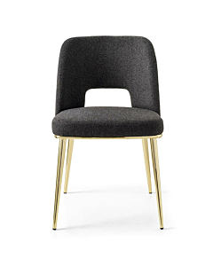 Calligaris Foyer CS1895 Upholstered Open-Back Chair with Metal Base | Made to Order