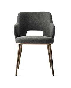 Calligaris Foyer CS-1897 Upholstered Open-Back Armchair with Metal Base | Made to Order