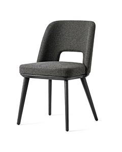 Calligaris Foyer CS-1899 Upholstered Open-Back Chair with Wooden Base | Made to Order