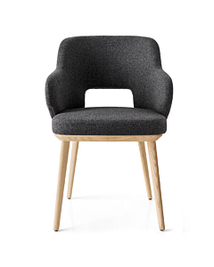 Calligaris Foyer CS-2000 Upholstered Open-Back Armchair with Wooden Base | Made to Order