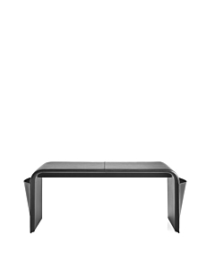 Calligaris Shape Leather Covered Bench With Pockets For Magazines