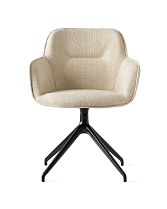 Calligaris Cocoon CS2077 Padded Swivel Armchair with Aluminum Base and Automatic Return | Made to Order