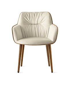 Calligaris Cocoon CS2083 Two-tone Armchair with Plush Seat and Wooden Base | Made to Order