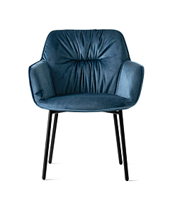Calligaris Cocoon CS2084 Armchair with Plush Seat and Metal Base | Made to Order