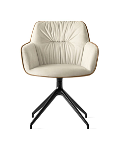 Calligaris Cocoon CS2085 Two-tone Armchair with Plush Seat. 360° Swivel| Made to Order