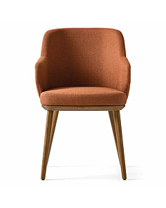 Calligaris Foyer CS-1889 Upholstered Armchair with Wooden Base | Quick Ship