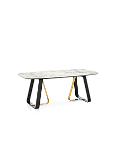 Calligaris Sunshine 4128-FB200 table with elliptical top and metal base
