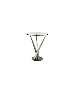 Elite Modern Crystal Pub Table with Champagne Coated Column 