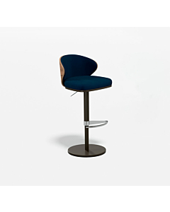 Elite Modern Seville Swivel Bar Stool with Wood Back