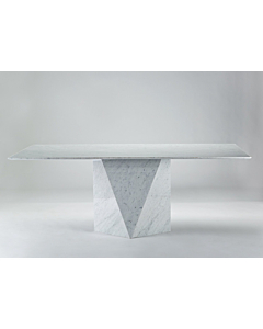 Stone International Freedom Stone Dining Table with Reverse Beveled Edge Top