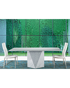 Stone International Freedom Stone Dining Table with Thin Beveled Edge Top