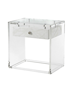 Theodore Alexander Generation Side Table, Faux Carrara