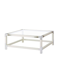Theodore Alexander Cutting Edge Squared Cocktail Table, Longhorn White