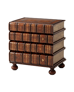 Theodore Alexander Hand Carved and Gilt Faux Book Nightstand