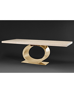 Stone International Eye Dining Table with Box Edge Top