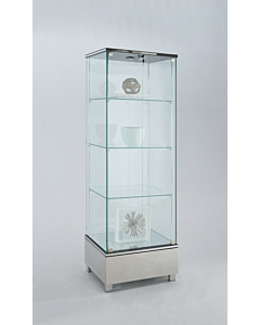 Chintaly 6628 Curio with Stainless Steel Base