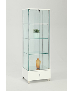 Chintaly 6628 Glass Curio, White Base