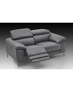 Lucca Leather Loveseat with Power Recliners | Creative Furniture-Steel Gray Leather HTL