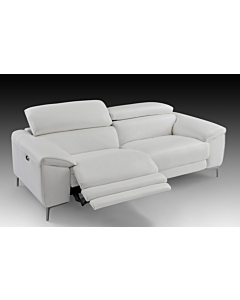 Lucca Leather Sofa with Power Recliners | Creative Furniture-Snow White Leather HTL