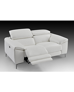 Lucca Leather Loveseat with Power Recliners | Creative Furniture-Snow White Leather HTL