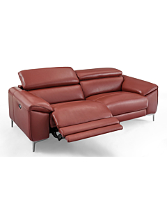 Lucca Leather Sofa with Power Recliners | Creative Furniture-Rustic Red Leather HTL
