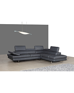 Cortex A761 Sectional in Grey Leather