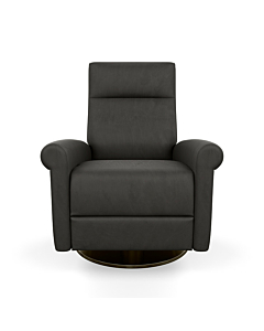 American Leather Ada Recliner, Mont Blanc Leather Upholstered-AL-G-Mont Blanc Clamshell Leather-Brushed Metal