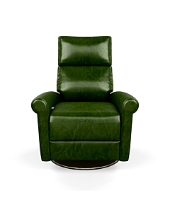 American Leather Adley Recliner, Mont Blanc Leather-AL-G-Mont Blanc Evergreen Leather-Natural Walnut