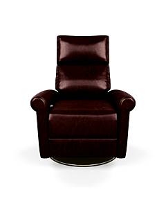 American Leather Adley Recliner, Mont Blanc Leather-AL-G-Mont Blanc Garnet Leather-Brushed Metal
