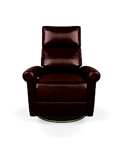 American Leather Adley Recliner, Mont Blanc Leather-AL-G-Mont Blanc Garnet Leather-Brushed Metal