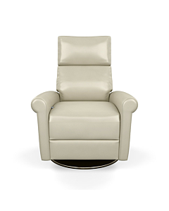 American Leather Adley Recliner, Mont Blanc Leather-AL-G-Mont Blanc Ivory Leather-Natural Walnut