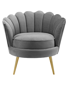 Modway Admire Scalloped Edge Performance Velvet Accent Armchair