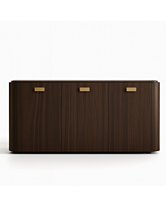 ALF Appia 3-Door Buffet – Italian Modern Display Cabinet in Matte Espresso & Termocotto Oak
