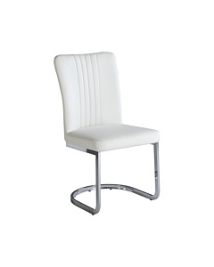 Chintaly Alina Channel Back Cantilever Side Chair, White 