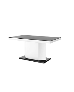 Cortex Amigo 63" Extendable Dining Table, Black-White