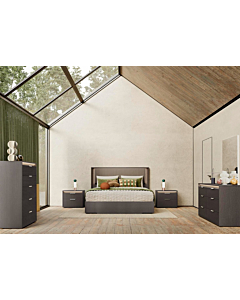ALF Amy Bedroom Set – Modern Italian Bedroom Collection in Matte Eco Dark Oak
