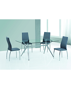 Chintaly Angela 5 Piece Dining Room Set, Black