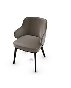 Calligaris Foyer Upholstered Armchair With Wooden Base