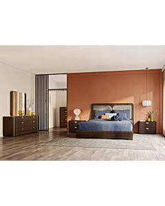 ALF Appia Bedroom Set – Italian Modern Bedroom Collection in Matte Espresso & Termocotto Oak