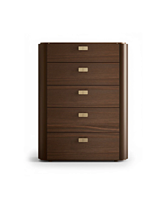 ALF Appia 5-Drawer Chest – Italian Modern Storage in Matte Espresso & Termocotto Oak